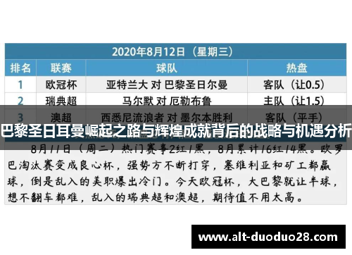 巴黎圣日耳曼崛起之路与辉煌成就背后的战略与机遇分析