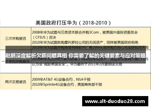 赵鹏深度解析欠薪问题真相 你需要了解的关键要素与应对策略
